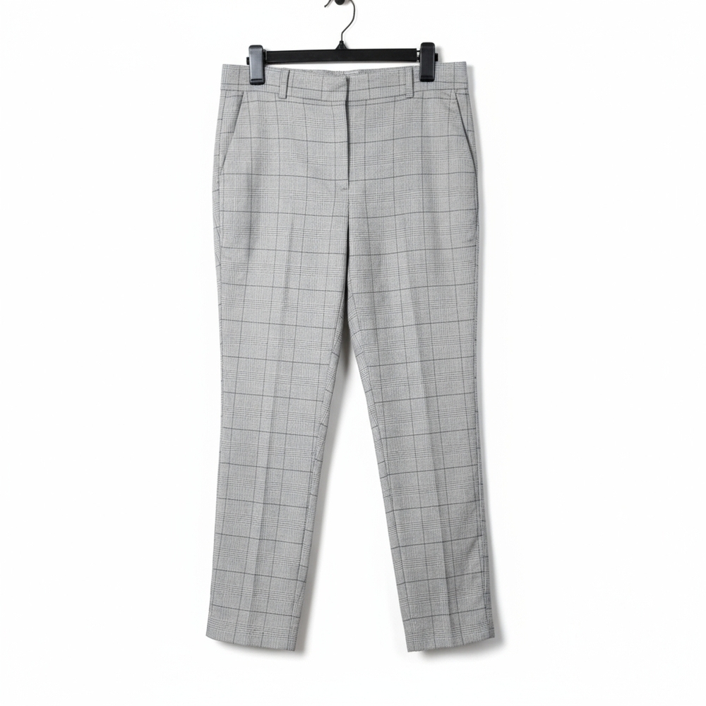 H&M Gray Plaid Trousers Work Pants Women's Size 10 Soft